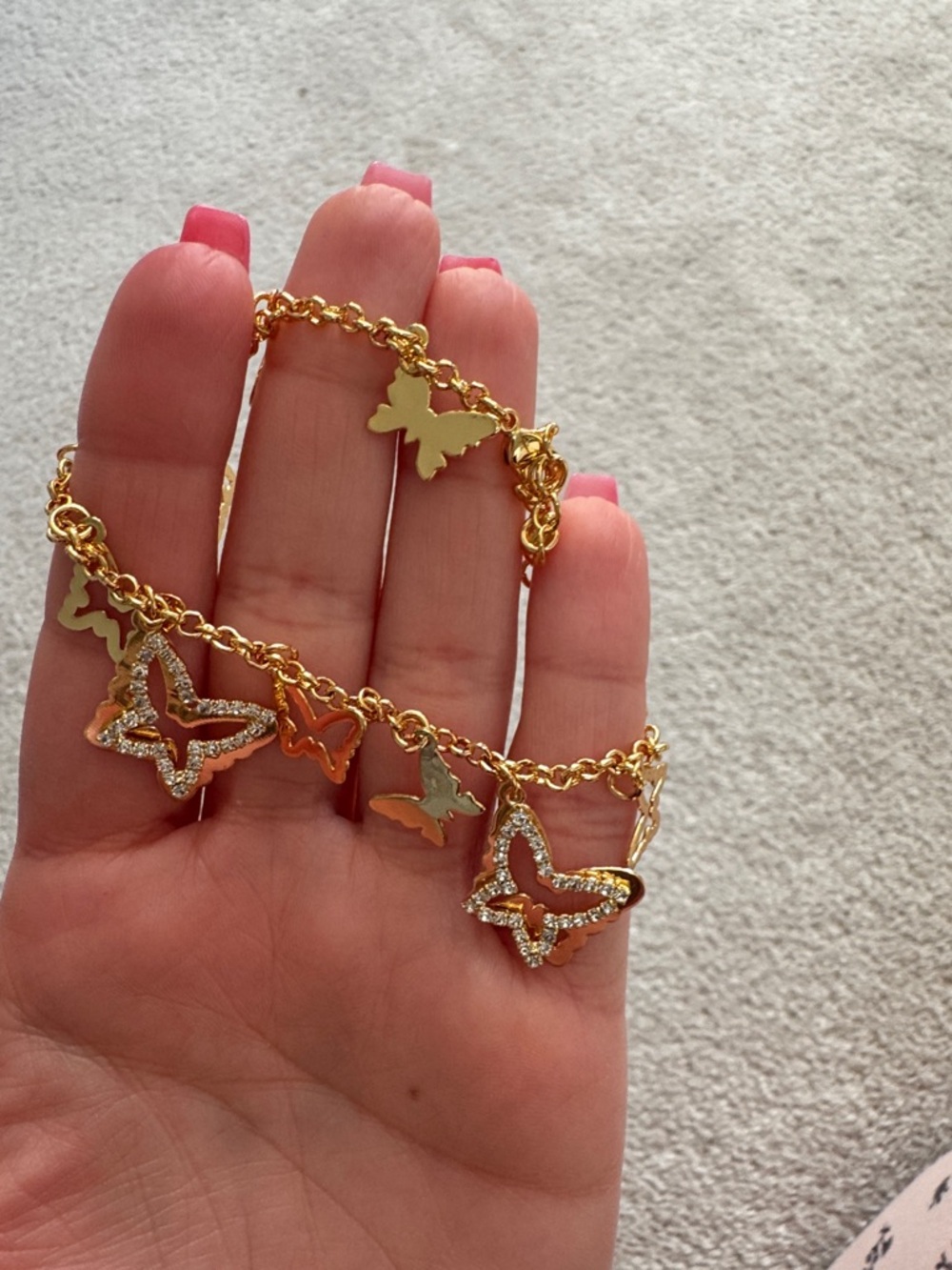 Gold Butterfly Charm Bracelet - Women's Jewelry